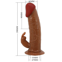 PRETTY LOVE - MARION HARNESS UNIWERSALNE MAJTKI Z WIBRACYJNYM DILDO 19 CM BRAZOWE