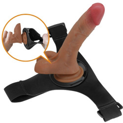 PRETTY LOVE - UNIWERSALNE SZELKI Z WIBRACYJNYM I STRZASKUJĄCYM DILDO 15,5 CM MULATO