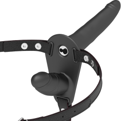 FETISH SUBMISSIVE HARNESS - PODWÓJNA PENETRACJA CZARNY WIBRATOR