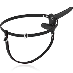 FETISH SUBMISSIVE HARNESS - PODWÓJNA PENETRACJA CZARNY WIBRATOR