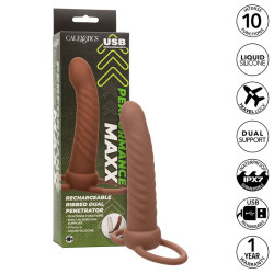 CALEXOTICS - MAXX RIBBED DUAL PENETRATOR 10 WIBRACJI BRAZOWY