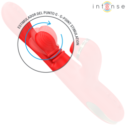 INTENSE - KATY WIELOFUNKCYJNY STYMULATOR ŁECHTACZKI 4 WYMIENNE GŁOWICE CZERWONY