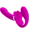 PRETTY LOVE - VALERIE PODWÓJNY WIBRATOR STRAP-ON 12 WIBRACJI FIOLETOWY