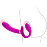 PRETTY LOVE - VALERIE PODWÓJNY WIBRATOR STRAP-ON 12 WIBRACJI FIOLETOWY