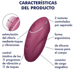 SATISFYER - TAP & CLIMAX 1 WIBRATOR NAKLADANY CZERWONY