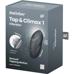 SATISFYER - TAP & CLIMAX 1 WIBRATOR NAKLADANY CZARNY