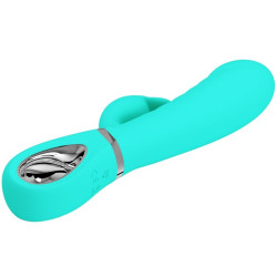 PRETTY LOVE - WIELOFUNKCYJNY WIBRATOR PRESCOTT Z PUNKTEM G AQUA GREEN