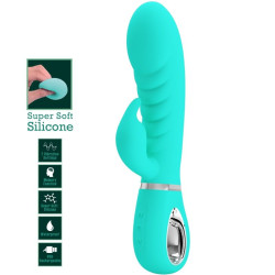 PRETTY LOVE - WIELOFUNKCYJNY WIBRATOR PRESCOTT Z PUNKTEM G AQUA GREEN