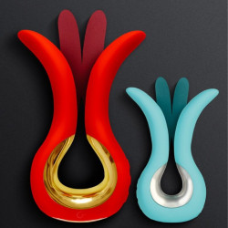 G-VIBE - GVIBE MAXI WIBRATOR Z DWOMA ELASTYCZNYMI KONCÓWKAMI KORALOWY