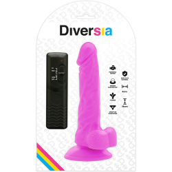 DIVERSIA - ELASTYCZNY DILDO WIBRUJACY FIOLETOWY 18 CM -O- 4 CM