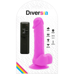 DIVERSIA - ELASTYCZNY DILDO WIBRUJACY FIOLETOWY 20.5 CM -O- 4.2 CM
