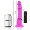 DIVERSIA - ELASTYCZNY DILDO WIBRUJACY FIOLETOWY 21 CM -O- 4.9 CM