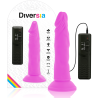 DIVERSIA - ELASTYCZNY DILDO WIBRUJACY FIOLETOWY 23 CM -O- 4.3 CM