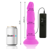 DIVERSIA - ELASTYCZNY DILDO WIBRUJACY FIOLETOWY 23 CM -O- 4.3 CM