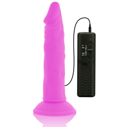 DIVERSIA - ELASTYCZNY DILDO WIBRUJACY FIOLETOWY 23 CM -O- 4.3 CM