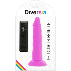 DIVERSIA - ELASTYCZNY DILDO WIBRUJACY FIOLETOWY 23 CM -O- 4.3 CM