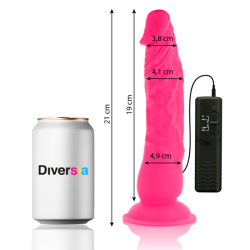 DIVERSIA - ELASTYCZNY DILDO WIBRUJACY ROZOWY 21 CM -O- 4.9 CM