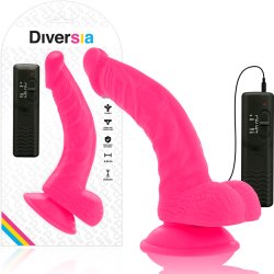 DIVERSIA - ELASTYCZNY DILDO WIBRUJACY ROZOWY 21.5 CM -O- 4.5 CM