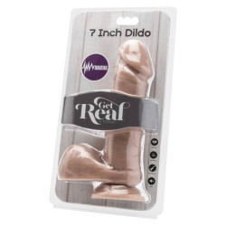 GET REAL - DILDO 18 CM Z KULKAMI WIBRATOREM SKORY