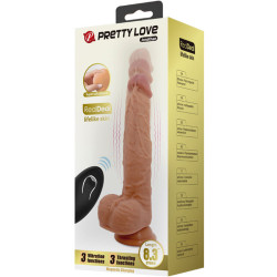 PRETTY LOVE - SILIKONOWY DILDO JONATHAN 3 WIBRACJE + 3 POMIARY WSTAWIENIA PILOT 21 CM