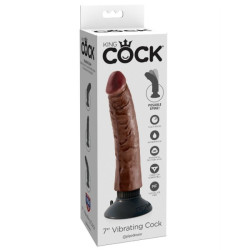 KING COCK - WIBRACYJNY KUTAS BRĄZOWY 17,78 CM