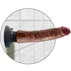 KING COCK - WIBRACYJNY KUTAS BRĄZOWY 17,78 CM