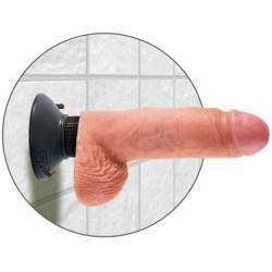 KING COCK - 17,78 CM WIBRUJACY KOGUT Z MIESEM KULEK