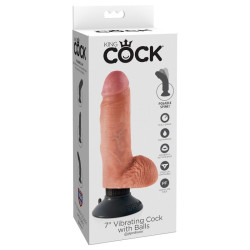 KING COCK - 17,78 CM WIBRUJACY KOGUT Z MIESEM KULEK