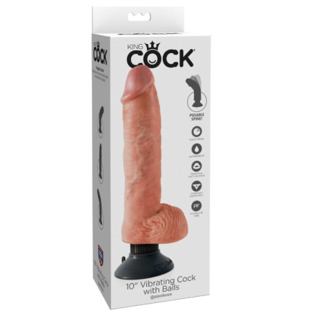 KING COCK - 25,5 CM WIBRUJACY KOGUT Z MIESEM KULEK