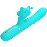 PRETTY LOVE - WIELOFUNKCYJNY WIBRATOR DLA KRÓLIKA 4 W 1 MOTYL AQUA GREEN