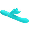 PRETTY LOVE - WIELOFUNKCYJNY WIBRATOR DLA KRÓLIKA 4 W 1 MOTYL AQUA GREEN