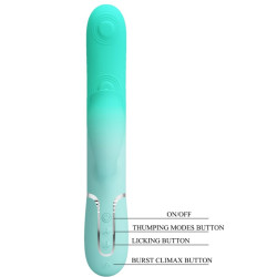 PRETTY LOVE - GIGI WIELOFUNKCYJNY WIBRATOR KRÓLIK AQUA GREEN