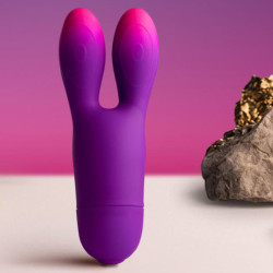 ROCKS-OFF - GLO-GIRL BUNNY FIOLETOWY ELASTYCZNY WIBRATOR