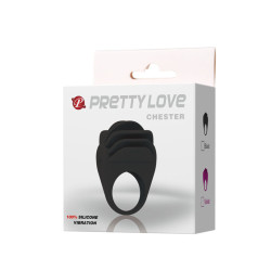 PRETTY LOVE - CHESTER CZARNY PIERSCIEN WIBRATOROWY