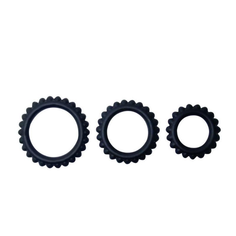 BAILE - TITAN SET 3 PCS COCK RING NOIR 2.8 + 2.4 + 1.9 CM BAILE - TITAN SET 3 PCS COCK RING NOIR 2.8 + 2.4 + 1.9 CM