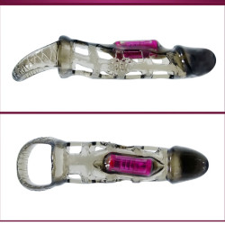 BAILE - PRZEDLUZACZ NA PENIS Z WIBRACJAMI I PASKIEM 13,5 CM