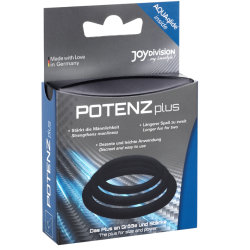 JOYDIVISION POTENZDUO - PLUS ZESTAW 3 CZARNYCH PIERSCIENI - S, M, L