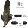 BAILE - BRAVE MAN NAKLADKA NA PENIS ZE STYMULACJA LECHTACZKI I ODBYTU DOUBLE BULLET CZARNA 16,5 CM
