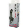 BAILE - CAPA PARA PÉNIS BRAVE MAN COM ESTIMULAÇÃO CLITÓRICA E ANAL DUPLA BALA PRETA 16.5 CM
