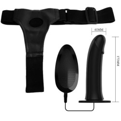 PRETTY LOVE - PASEK VITO Z WYSOKIM DILDO I WIBRACJA 17,3 CM
