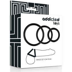 ADDICTED TOYS - ZESTAW PIERSCIENI NA PENISA CZARNY