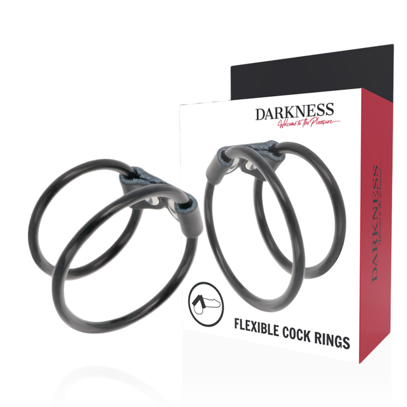 DARKNESS - ANNEAU PÉNIS DOUBLE FLEXIBLE DARKNESS - ANNEAU PÉNIS DOUBLE FLEXIBLE