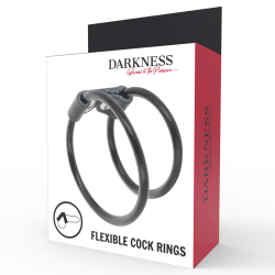 DARKNESS - PODWOJNY ELASTYCZNY PIERSCIEN NA PENIS
