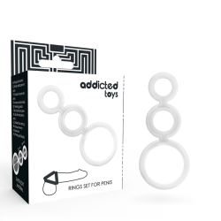 ADDICTED TOYS - ZESTAW PIERSCIENI DO PENISA PRZEZROCZYSTY