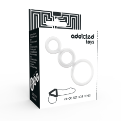 ADDICTED TOYS - ZESTAW PIERSCIENI DO PENISA PRZEZROCZYSTY