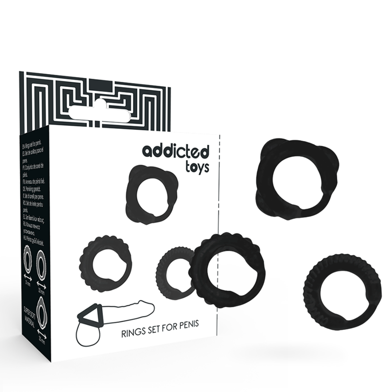 ADDICTED TOYS - SET C-RING NERO ADDICTED TOYS - SET C-RING NERO