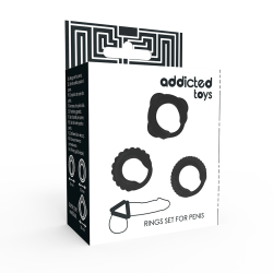 ADDICTED TOYS - ZESTAW C-RING CZARNY