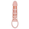 BAILE - FUNDA EXTENSORA PENE CON VIBRACIÓN Y STRAP NATURAL 13.5 CM