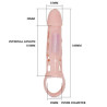 BAILE - FUNDA EXTENSORA PENE CON VIBRACIÓN Y STRAP NATURAL 13.5 CM