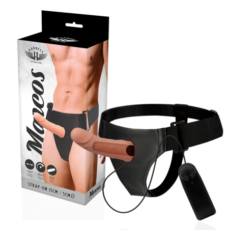 HARNESS ATTRACTION - RNES PUSTE RAMY Z WIBRATOREM 15 CM -O- 5 CM